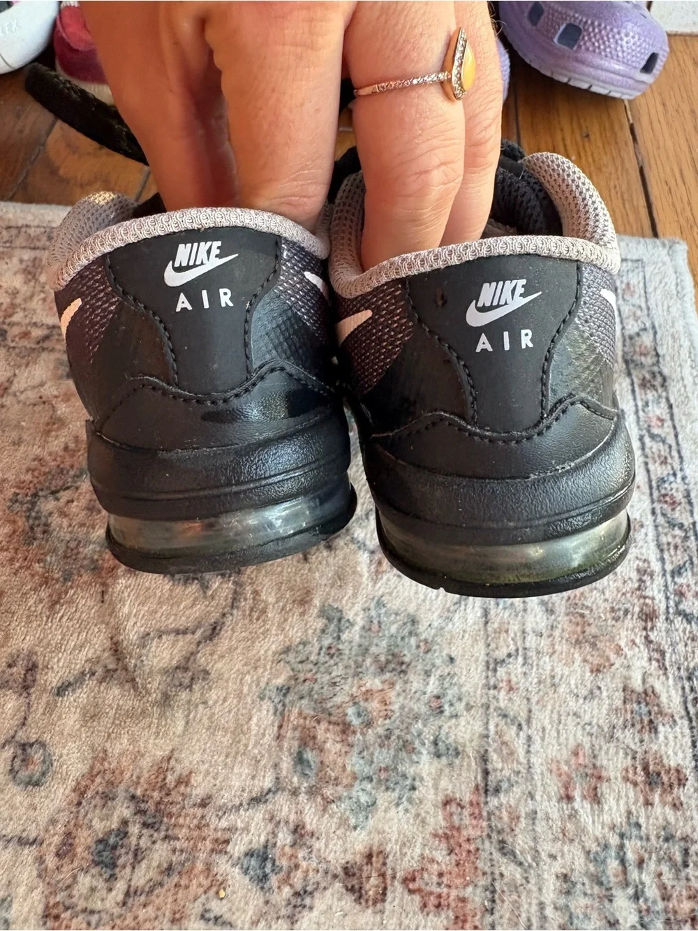 7C Nike Kids' Gray and Black Athletic Lace Up Sneakers